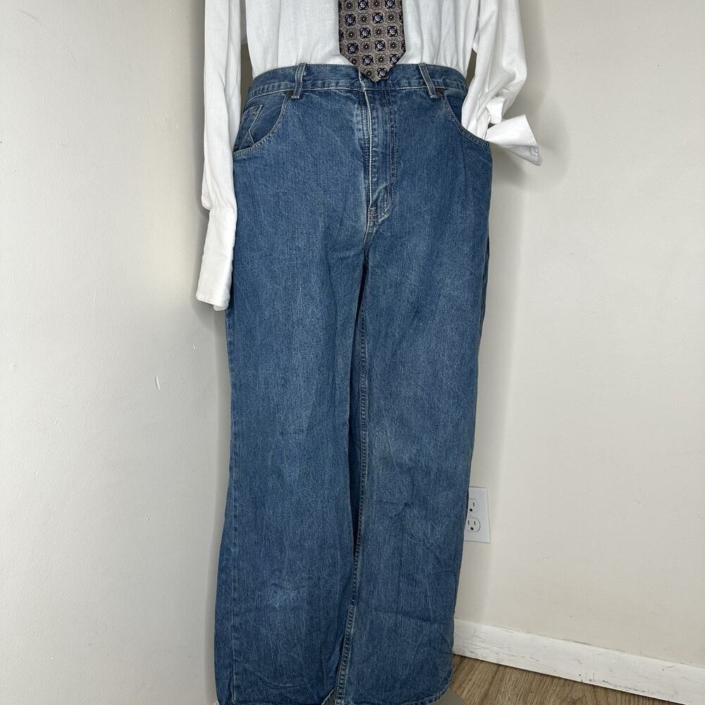 Mens 40x30 Jeans Bootcut Medium Wash Blue Denim Pants Trousers Urban Pipeline